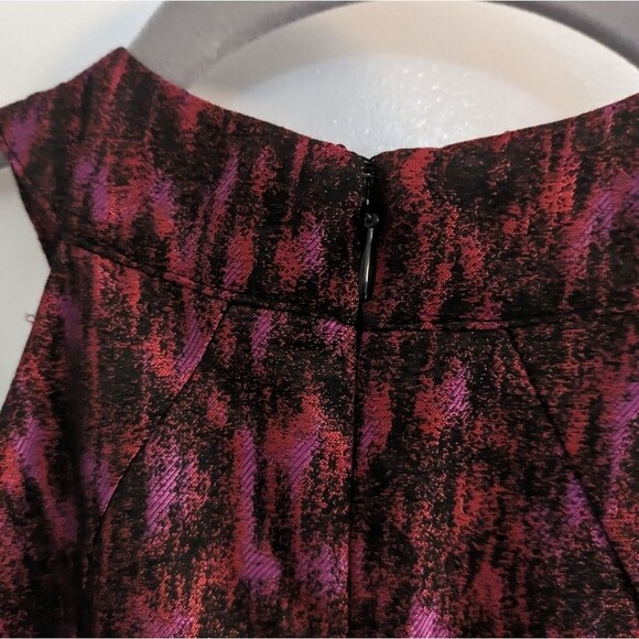 Calvin Klein Pink Red Jacquard Halter A Line Fit & Flare Cocktail Party Dress 2P - Picture 7 of 8